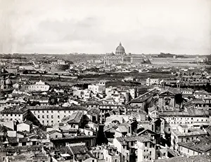 Cityscape Prints: Rome, including St Peters and the Vatican, c. 1870 s. Italy