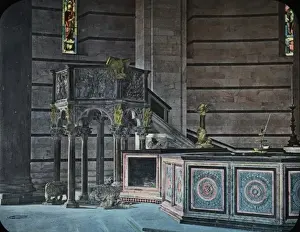 Rome, Italy - Interior of Baptistery and Pisanos Pulpit