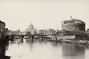 Waterfront Prints: Rome, italy from the River Tiber, Castel St Angelo