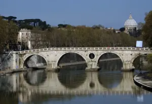 Rome. Sisto Bridge on the river Tiber