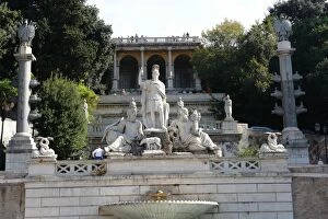 Images Dated 7th October 2008: Romulus & Remus Fountain, Piazza del Popolo, Rome, Italy
