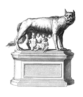 Romulus Prints: Romulus & Remus & Wolf