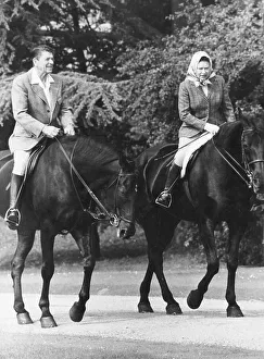 Ronald Prints: Ronald Reagan with Queen Elizabeth II