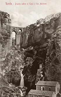 Images Dated 27th September 2011: Ronda, Spain - Bridge over the Tagus and the Mills