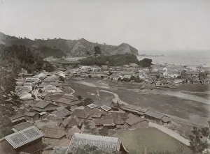 Rooftop Prints: Rooftop view of the river estuary at Mogi Japan