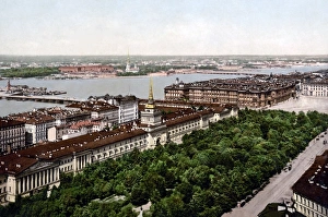 Rooftop view of St Petersburg, Russia, circa 1890s