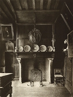 Images Dated 20th June 2017: Room with fireplace in Hospice Belle, Ypres, Belgium