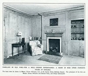 Images Dated 2nd July 2019: Room in Gwen Farrars Chelsea home panelled in pine