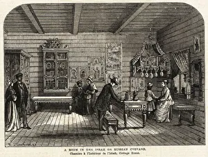Trade Show Prints: A room in the Isbah, Russian Departmnet, Paris Exposition, 1867
