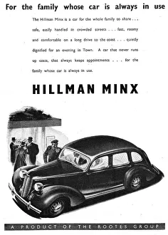Hillman Prints: Rootes Group Hillman Minx Motor Car 1947