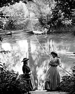 Idyll Prints: The rope ferry at Warleigh on the River Avon in Somerset