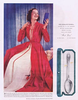Images Dated 13th June 2019: Rosalind Russell?s housecoat advert - First Love Silverware