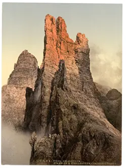 Tyrol Prints: Rosengarten Group from Pelagoturm, Tyrol, Austro-Hungary