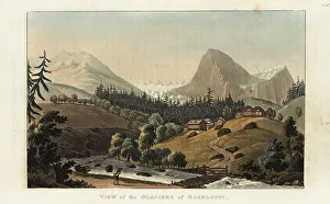 Manufactures Prints: The Rosenlaui Glacier between the Wellhorn and Wetterhorn mounta