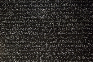 Inscribed Gallery: The Rosetta Stone. Demotic scripture