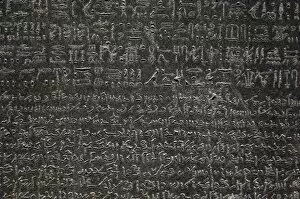 Images Dated 29th March 2008: The Rosetta Stone. Hieroglyphical and demotic scripture
