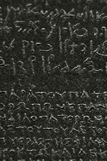 The Rosetta Stone. Hieroglyphical and demotic scripture