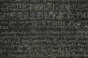 The Rosetta Stone. Hieroglyphical and demotic scripture