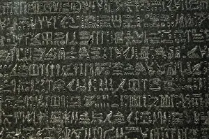 Stele Prints: The Rosetta Stone. Hieroglyphical scripture