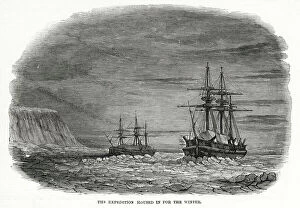 The Ross Arctic Expedition - the expedition's ships housed in for winter