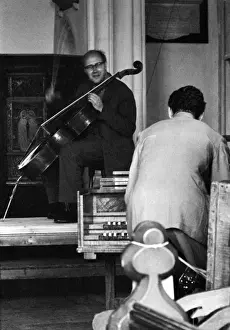 Harpsichord Prints: Rostropovich (cello) and Benjamin Britten (Harpsichord)