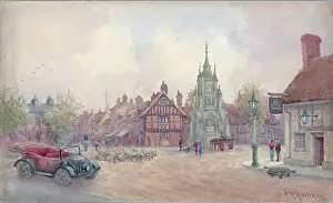 Quatremain Prints: Rother Market, Stratford-upon-Avon (with American Fountain)