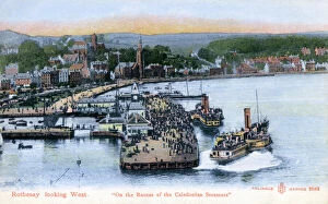 Steamers Collection: Rothesay looking west - With loch steamers - Scotland