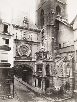 Rouen Great Clock, Grand Horloge and buildings. France