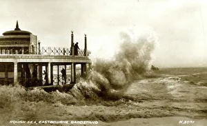 Rough sea, Eastbourne Bandstand, Sussex