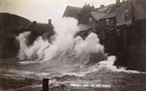 Coast Line Prints: Rough Sea at Staithes, Yorkshire