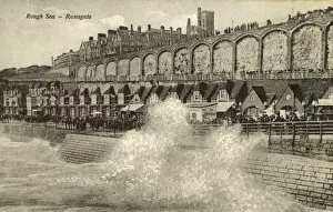 Crashes Collection: Rough Seas hit the Waterfront at Ramsgate, Kent