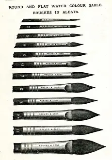 Reeves Prints: Round and Flat Watercolour Sable Brushes