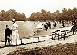 The Round Pond Kensington Gardens London probably 1920s