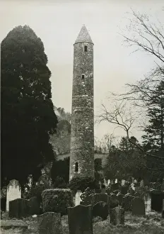 Mica Prints: Round Tower, Glendalough, County Wicklow, Ireland