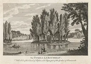 Rousseau Prints: Rousseau Tomb Death Tombs 1778 Jean Jacques Picturesquely