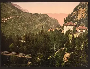Chamonix Prints: Route de la Tete Noire, the hotel, Chamonix Valley, France R