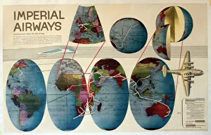 Airlines Collection: Route map, Imperial Airways