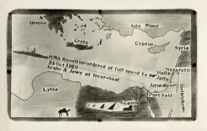 Ordered Gallery: Route through the Mediterranean of the HMS Ramillies