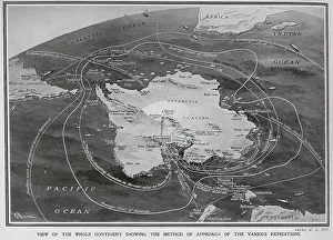 Proposed Prints: Route taken to the South Pole by different expeditions