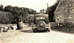 Sepia Collection: Rover 12 Saloon (rear view)