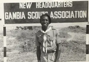 Gambian Prints: Rover Scout outside headquarters, Gambia, West Africa