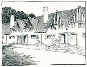 Timbered Prints: Row Of Cottages