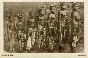 A row of girls from Togo, West Africa