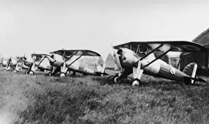 Soulnier Prints: Row of Morane-Soulnier Ms-225 Fighter Parked