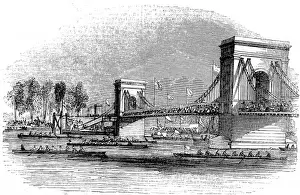 Passing Prints: Rowing Boats passing under Hammersmith Bridge, London, 1843