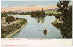 Stow Prints: Rowing on Stow Lake, Golden Gate Park, San Francisco, California, USA Date: circa 1905