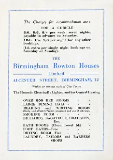 Rowton House, Birmingham Charges