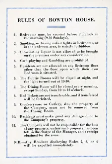 Rules Prints: Rowton House, Birmingham Rules