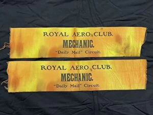 Pioneers Collection: Royal Aero Club Mechanic armbands, Daily Mail Circuit