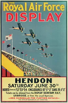 Bi Plane Collection: Royal Air Force Display Poster, Hendon